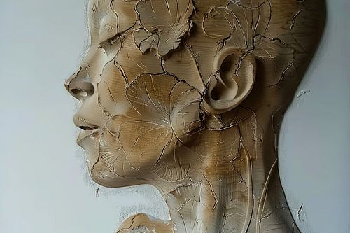 absurd modern abstract portret vrouw