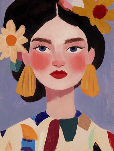 Kleurrijk modern en abstract portret