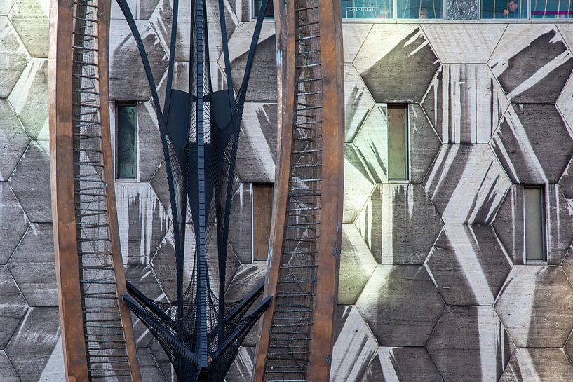 &#039;Stylised flower&#039; meets honeycomb in front of beehive Rotterdam by Betty van Engelen