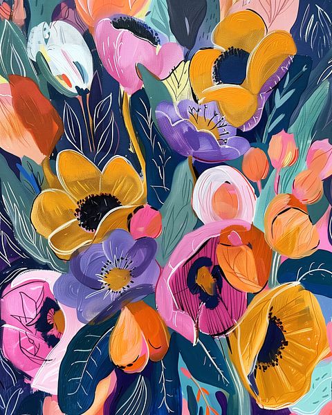 Floral Matisse Style II by Jacky