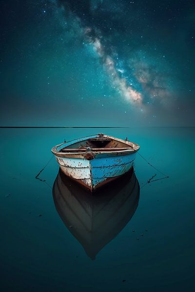 Romantisches Segeln bei Nacht von fernlichtsicht