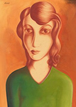 Heinrich Hoerle - Tête de jeune fille (1926) sur Peter Balan