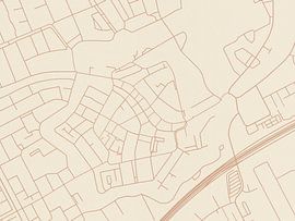 Terracotta style map of Woerden Centrum
