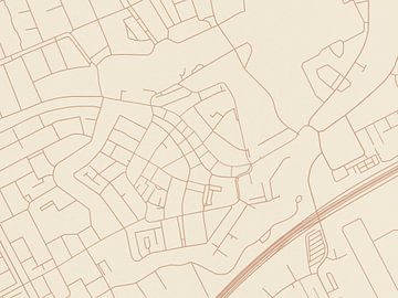 Kaart van Woerden Centrum in Terracotta van Map Art Studio