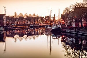 Vue de Dokkum depuis le pont cycliste Crescent Gate