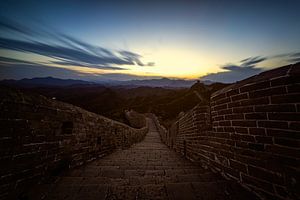 Sonnenuntergang an der Chinesischen Mauer von Michael Bollen
