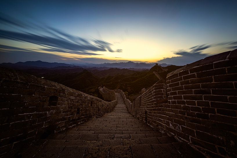 Coucher de soleil sur la muraille de Chine par Michael Bollen