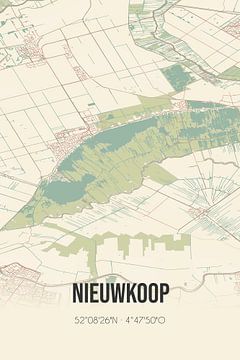 Vintage landkaart van Nieuwkoop (Zuid-Holland) van Rezona