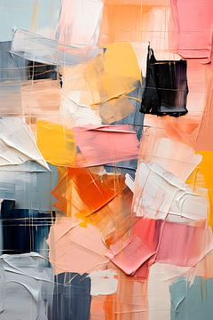 Abstracte Kleurrijke Stedelijke Zonsopgang van Maarten Knops
