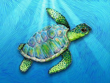 Zwemmende zeeschildpad
