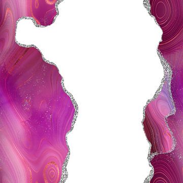 Magenta & Silver Agate Texture 06 by Aloke Design