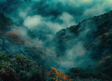 Kleurrijke herfstmagie in de bergen van fernlichtsicht