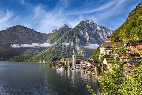 Een ansichtkaartachtig uitzicht op Hallstatt