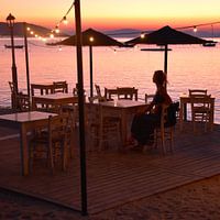 Terrace at sunset