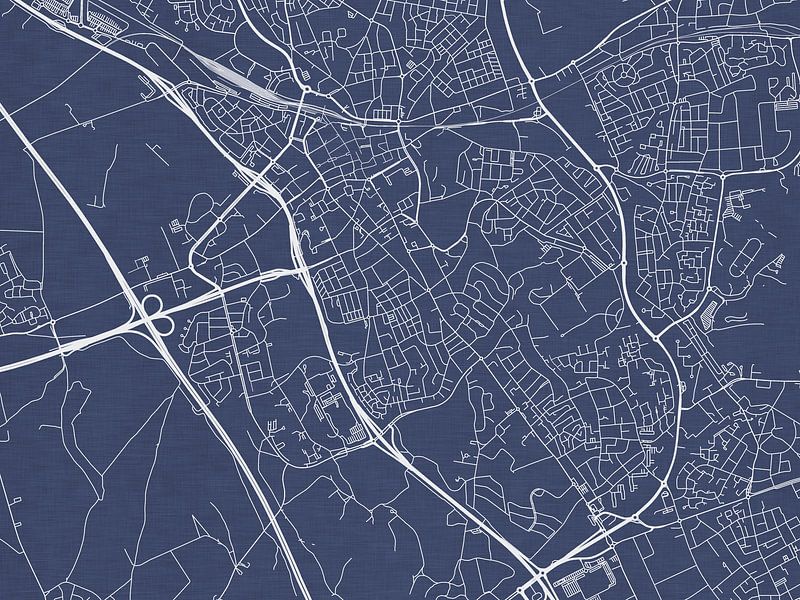 Karte von Heerlen in Königsblau von De Kaartenwinkel
