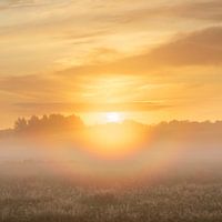 Sunrise with rainbow circle