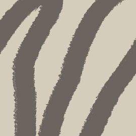 Modern abstract art. Lines in pastel colors. Taupe on beige by Dina Dankers