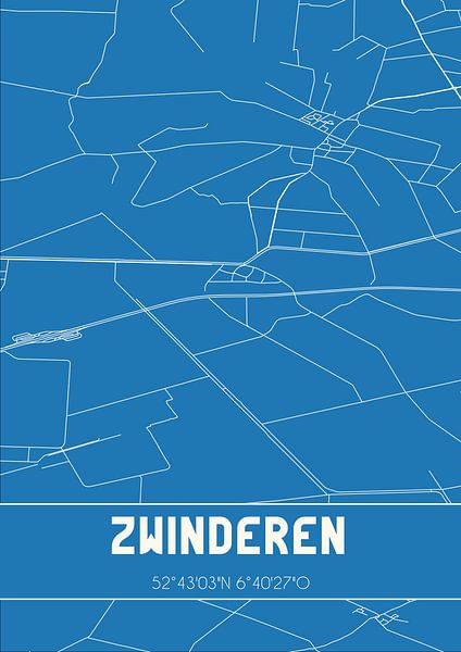 Blueprint | Map | Zwinderen (Drenthe) by Prints of Place