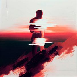 Abstracte Figuur met Grove Penseelstreken van Maarten Knops