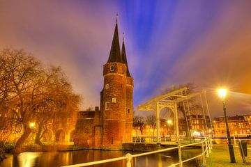 Sfeervol Delft in de avond van Dexter Reijsmeijer