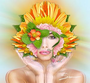 Frau mit Blüte