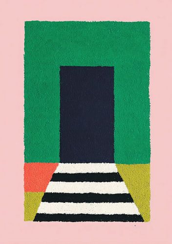 Geometric gate in green and pink by Niklas Maximilian