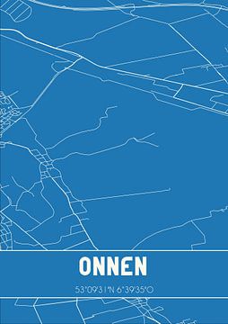 Blaupause | Karte | Onnen (Groningen) von Rezona