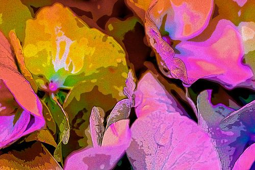Neon kunst. Hortensia. 2