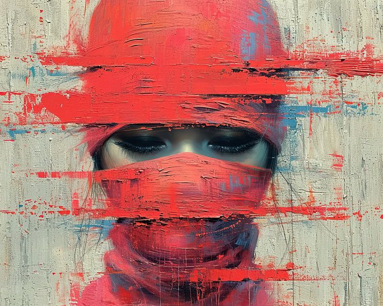 Portrait Woman Red | Vermilion Visionary by Art Whims