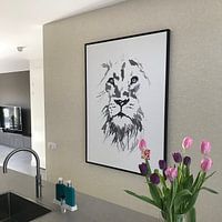 Klantfoto: leeuw van Péchane Sumie, op canvas