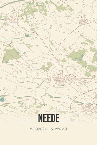 Vintage map of Neede (Gelderland) by Prints of Place
