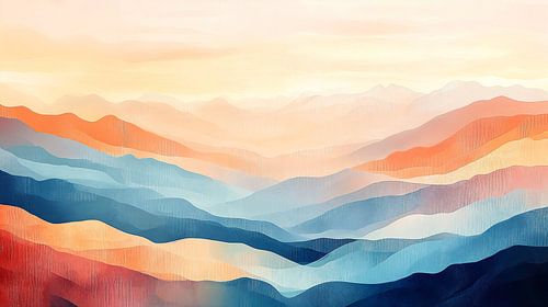 Flowing Mountain Landscape in Pastel no.2