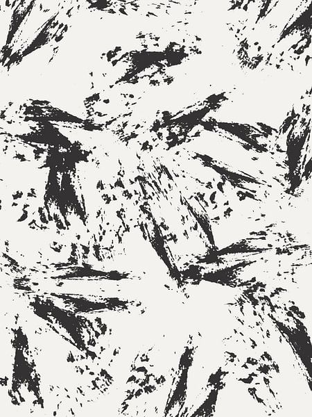 Abstraktes Kunstwerk mit schwarzen Formen und Texturen von Imaginative