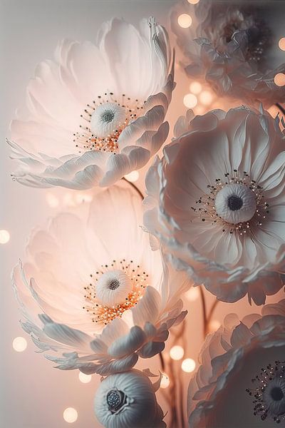 Glowing Pastel Pink Flowers by Treechild