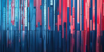 rot blaue hölzerne Wand von Jonas Weinitschke
