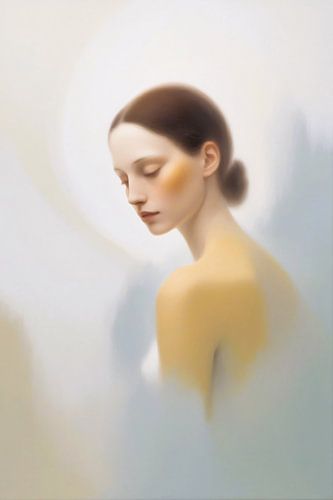 Serene vrouwelijk portret met licht