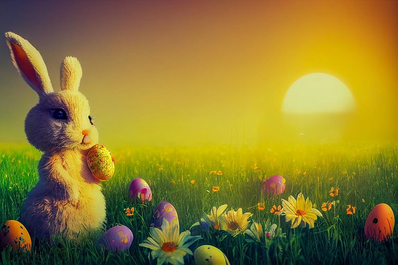 Osterhase und Ostereier, Illustration von Animaflora PicsStock