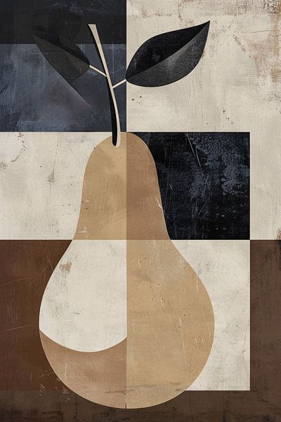 Poire stylisée dans les tons sépia et terre par Art & Soul Creations