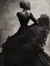 Stylish portrait in black, contemporary art by Carla Van Iersel