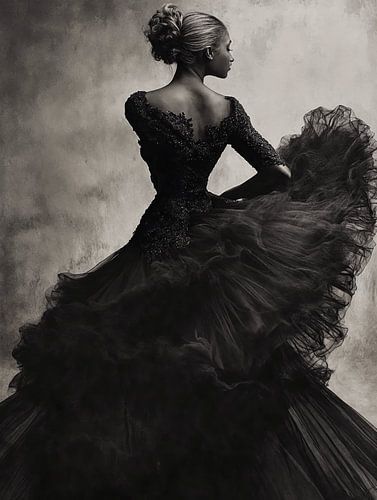 Stijlvol portret in zwart, contemporary art