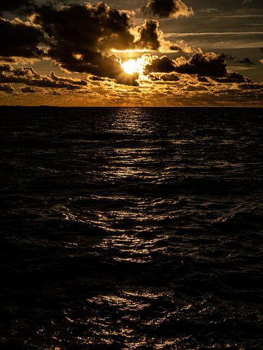 Coucher de soleil en mer du Nord