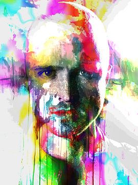 Breaking Bad Jesse Pinkman / Aaron Paul Abstract Portret van Art By Dominic