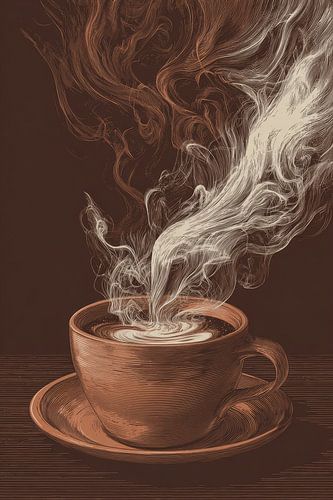 Koffie of Cappuccino abstracte illustratie