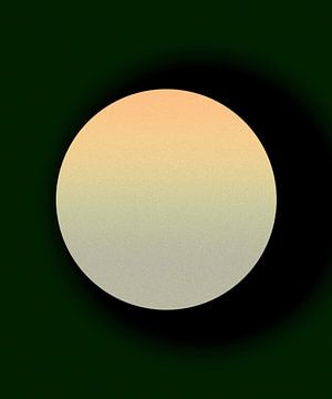 Goldener Mond auf dunkel grünem Hintergrund von Mad Dog Art