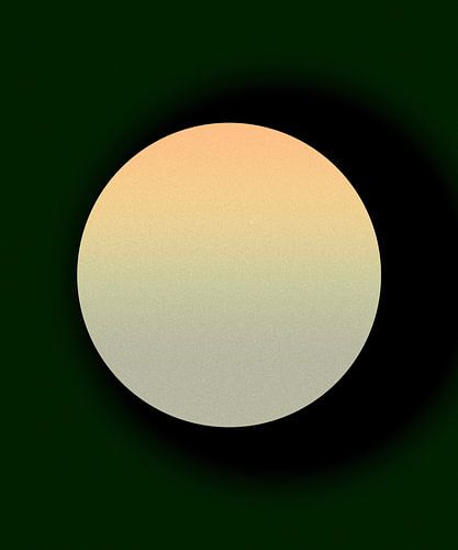 Lune dorée sur fond vert foncé