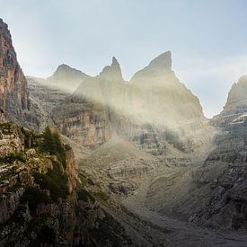 The Tuckett mountain hut in the morning light in the Dolomites by Jens Seßler
