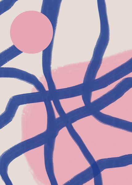 Abstrakte minimalistische Landschaft in Pastellfarben Nr. 7 von Dina Dankers