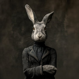 Hase – Porträt – Tiere – Neu-Ländlich von Vlindertuin-Art