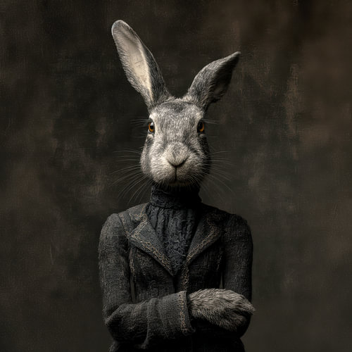 Hare – portrait – animals – new rural by Vlindertuin-Art