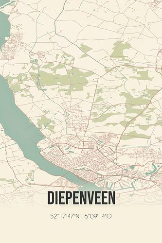 Alte Landkarte von Diepenveen (Overijssel)